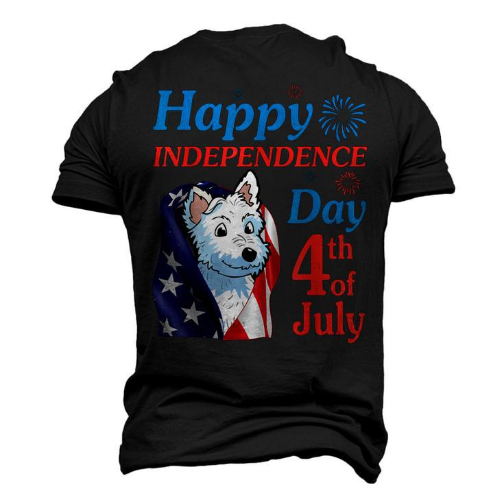 Westie Dog Happy Independence Day 4Th Of July Day Dad Mom Men's 3D T-Shirt Back Print