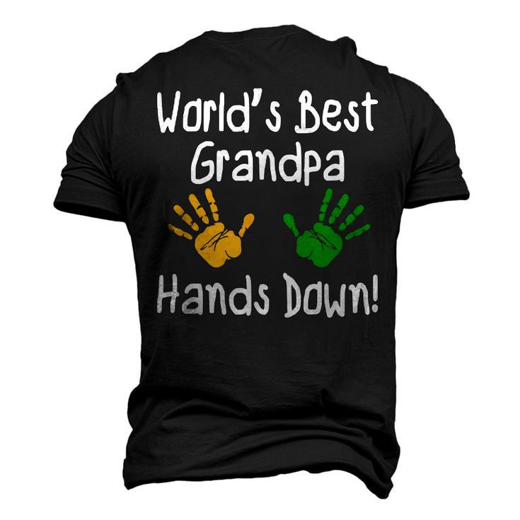 Worlds Best Grandpa Hands Down Men's 3D T-Shirt Back Print