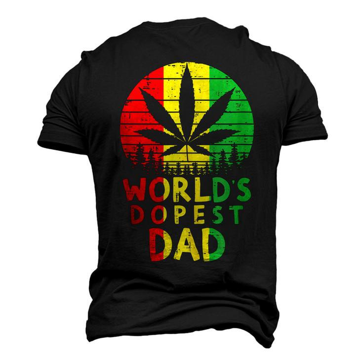 Worlds Dopest Dad Weed Cannabis Stoner Men's 3D T-Shirt Back Print