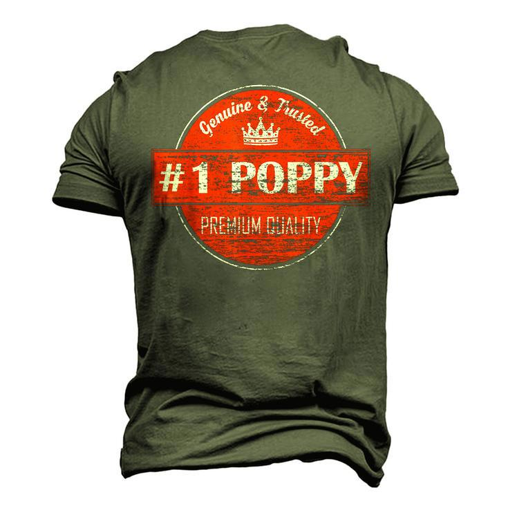 1 Poppy Men Number One Dad Grandpa Fathers Day Men's 3D T-Shirt Back Print