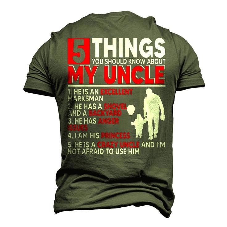 5 Things You Should Know About My Uncle Happy Fathers Day Men's 3D T-Shirt Back Print