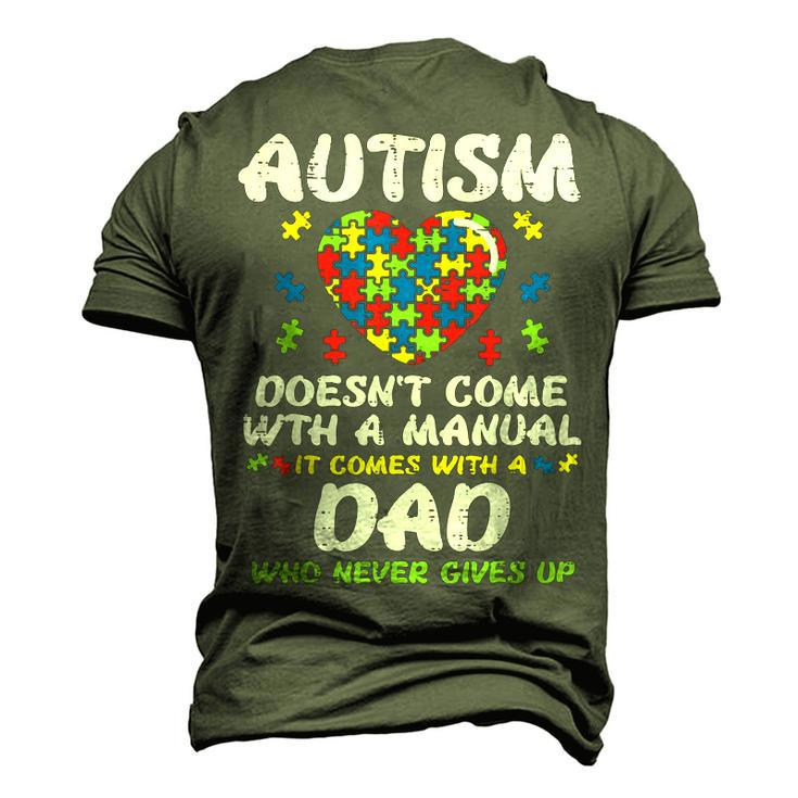Autism Doesnt Come With Manual Dad Puzzle Awareness Men's 3D T-Shirt Back Print