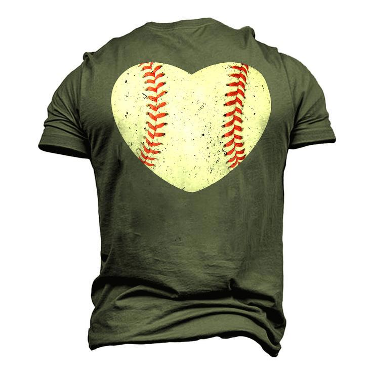 Baseball Heart Cute Mom Dad Softball Sports Day Men's 3D T-Shirt Back Print