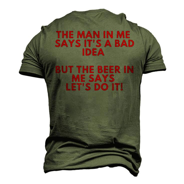Beer Drinking Manly Dad Husband Whisky Joke Alcohol Men's 3D T-Shirt Back Print