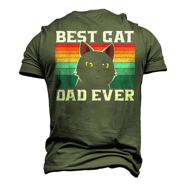 Best Cat Dad Ever Cat Daddy Father Fathers Day Vintage Men's 3D T-shirt Back Print