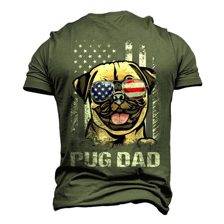 Best Pug Dad Ever American Flag Dog Lover Men's 3D T-shirt Back Print