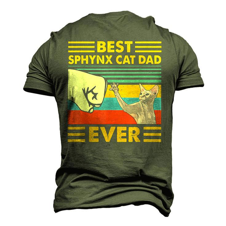 Best Sphynx Cat Dad Ever Retro Vintage Sunset Men's 3D T-Shirt Back Print