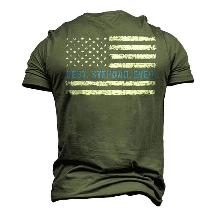 Best Stepdad Ever American Flag Patriotic Fathers Day Men's 3D T-shirt Back Print