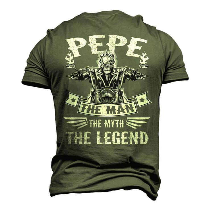 Biker Grandpa Pepe The Man Myth The Legend Motorcycle Men's 3D T-shirt Back Print