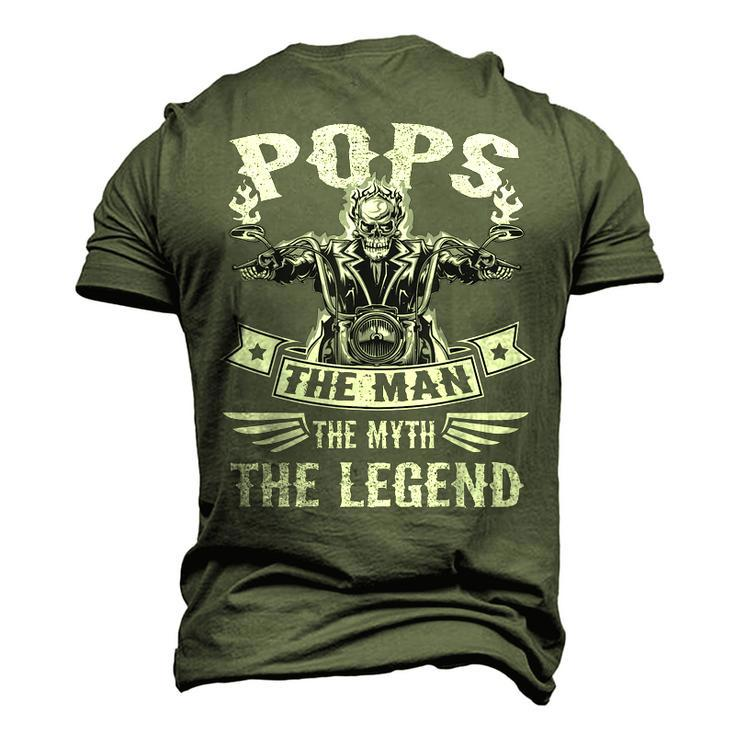 Biker Grandpa Pops The Man Myth The Legend Motorcycle Men's 3D T-shirt Back Print