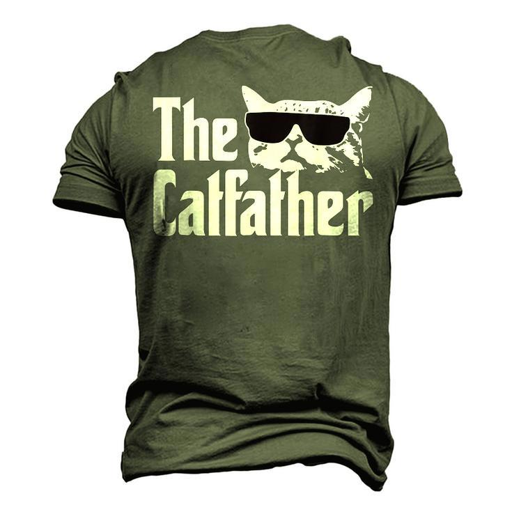 The Catfather Cat Dad Fathers Day Vintage Fathers Day Men's 3D T-shirt Back Print