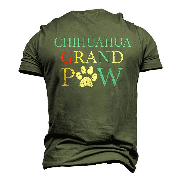 Chihuahua Grand Paw Vintage Dogs Lovers Fathers Day Men's 3D T-Shirt Back Print