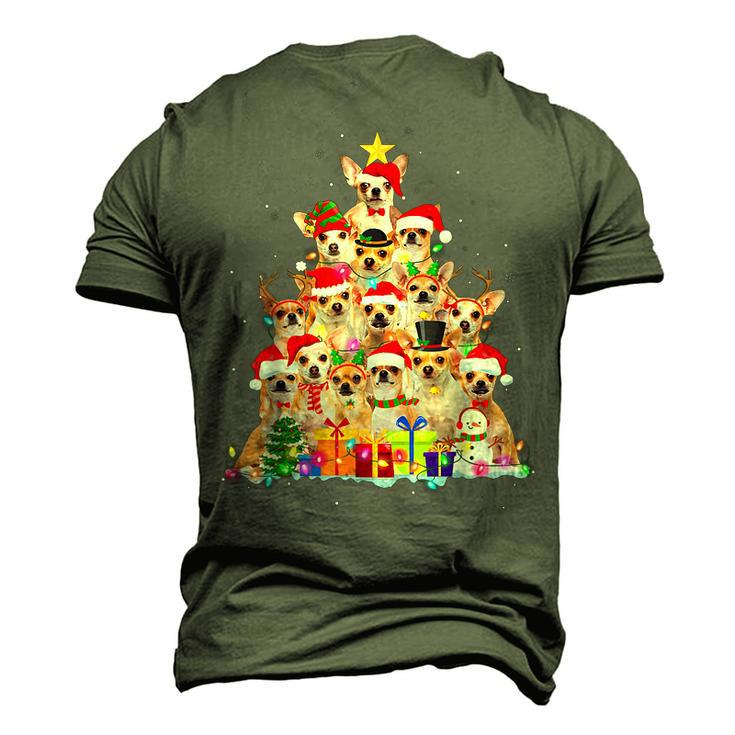 Christmas Pajama Chihuahua Tree Xmas Dog Dad Mom Men's 3D T-Shirt Back Print