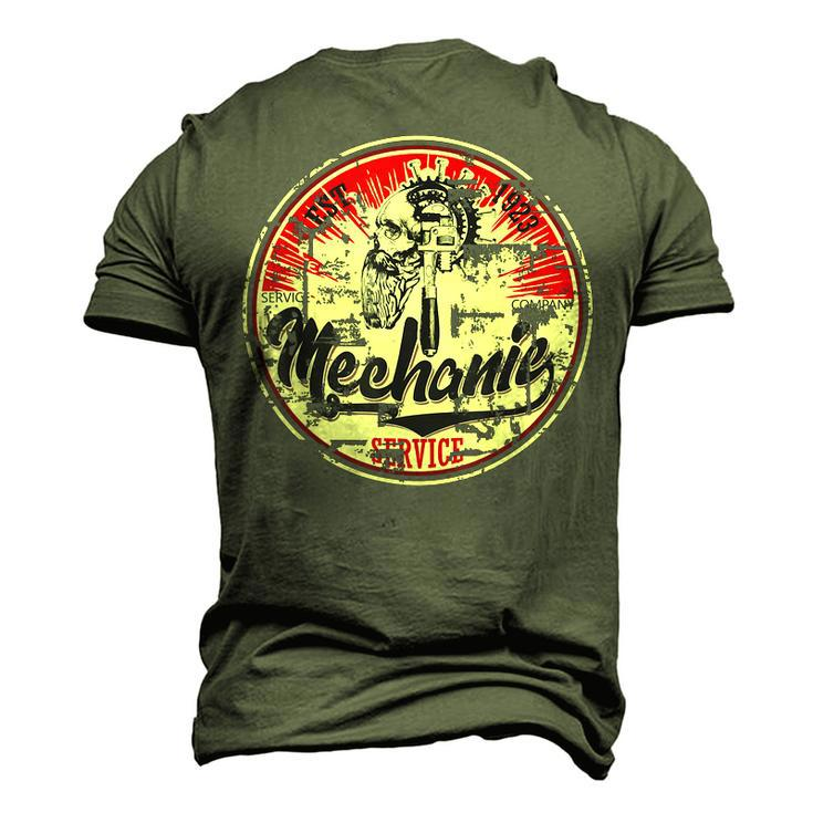 Classic Retro Vintage Aged Look Cool Mechanic Engineer Men's 3D T-Shirt Back Print