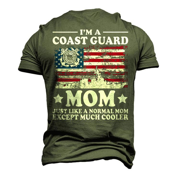 Coast Guard Mom American Flag Military Men's 3D T-Shirt Back Print