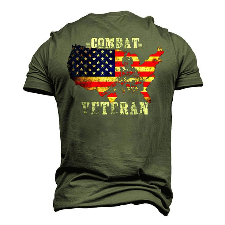 Combat Veteran Proud American Soldier Military Army Men's 3D T-Shirt Back Print