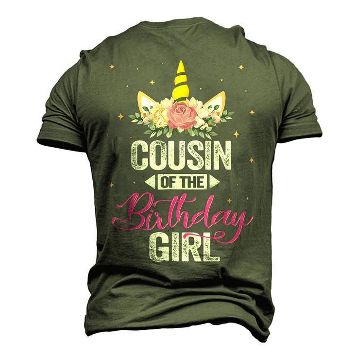 Cousin Of The Birthday Girl Father Unicorn Birthday Men's 3D T-Shirt Back Print