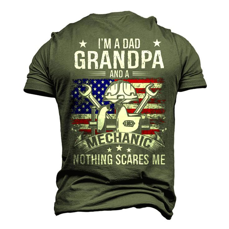 Im A Dad Grandpa Mechanic Quotes American Flag Patriotic Men's 3D T-Shirt Back Print