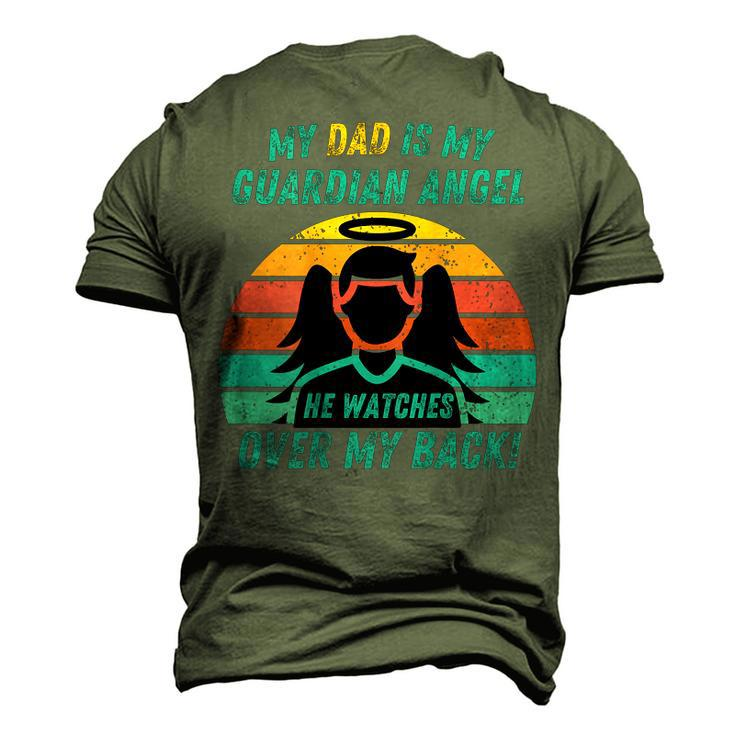 My Dad Is My Guardian Angel Retro Style Men's 3D T-shirt Back Print