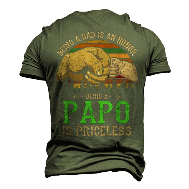Dad Is Honor Being Papo Priceless Fathers Day Men's 3D T-Shirt Back Print