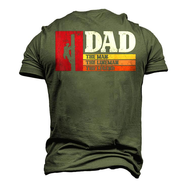 Dad The Man The Lineman The Legend Electrician Men's 3D T-shirt Back Print