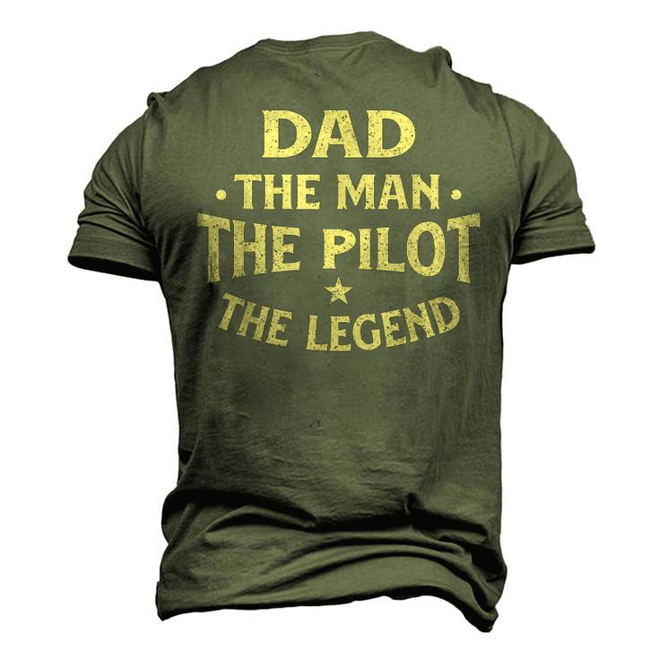 Dad The Man The Pilot The Legend Airlines Airplane Lover Men's 3D T-shirt Back Print
