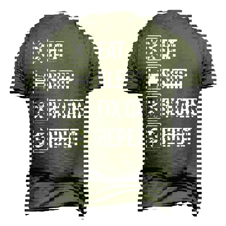 Eat Sleep Fix Cars Auto Mechanic Mechanic Men's 3D T-Shirt Back Print Eat Sleep Fix Cars Auto Mechanic Mechanic Men's 3D T-Shirt Back Print