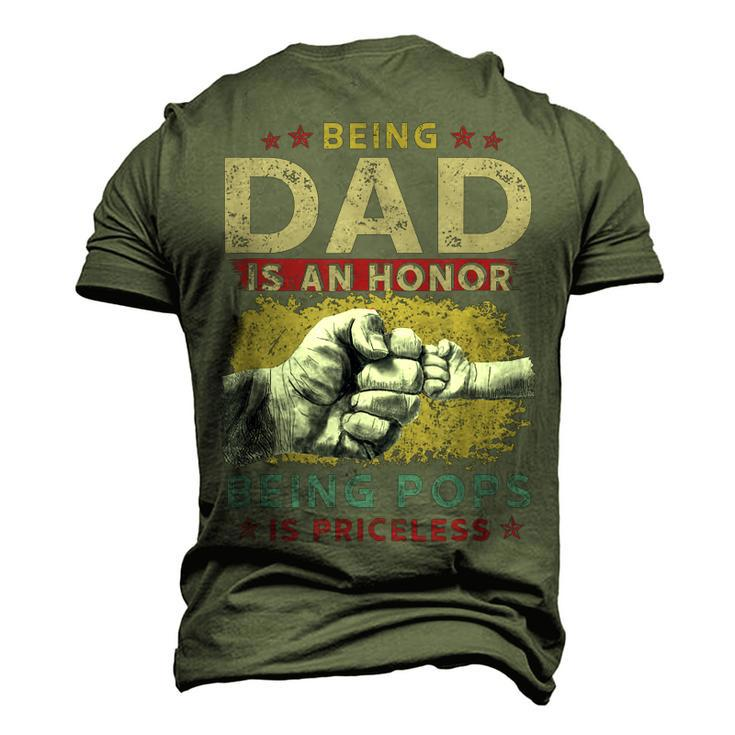Fathers Day For Dad An Honor Being Pops Is Priceless Men's 3D T-Shirt Back Print