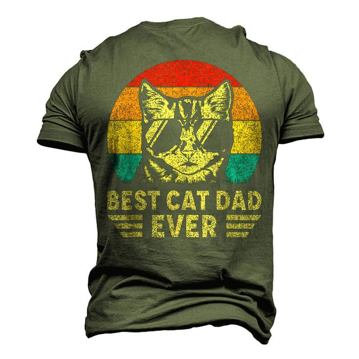 Fathers Day Vintage Best Cat Dad Ever Retro For Cat Men's 3D T-Shirt Back Print