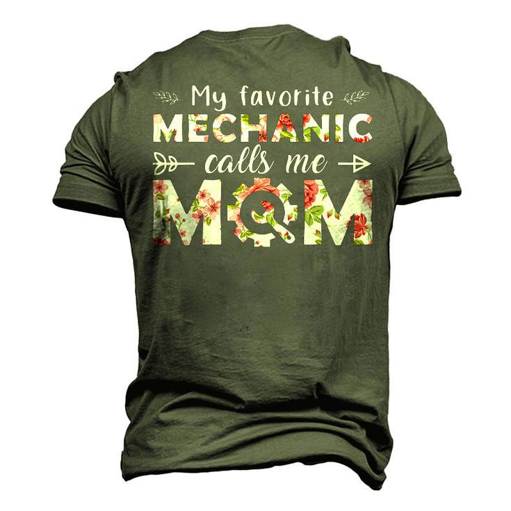 My Favorite Mechanic Calls Me Mom Cute Floral Mechanic Mom Men's 3D T-Shirt Back Print