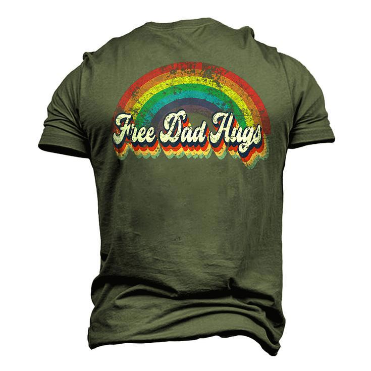 Free Dad Hugs Rainbow Flag Gay Lgbt Pride Month Daddy Men's 3D T-shirt Back Print
