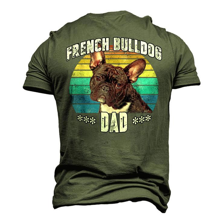French Bulldog Frenchie Brindle Dad Daddy Fathers Day Men's 3D T-Shirt Back Print