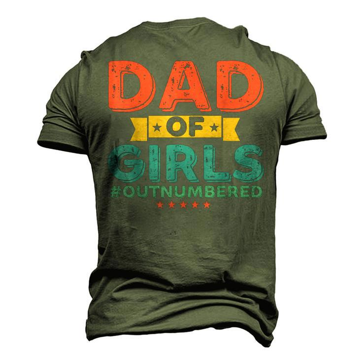 Girl Dad Outnumbered Fathers Day From Wife Daughter Vintage Men's 3D T-Shirt Back Print