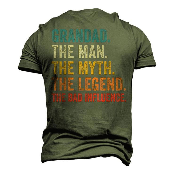 Grandad The Man The Myth The Legend The Bad Influence Men's 3D T-shirt Back Print
