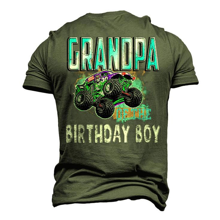 Grandpa Of The Birthday Boy Monster Truck Birthday Boy Men's 3D T-Shirt Back Print