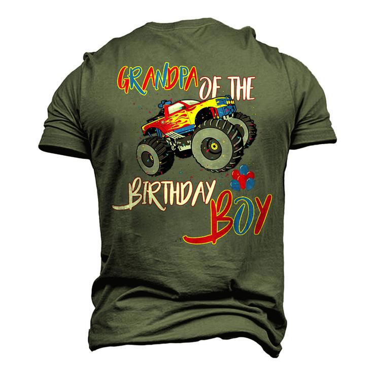 Grandpa Of The Birthday Boy Monster Truck Boys Party Men's 3D T-Shirt Back Print