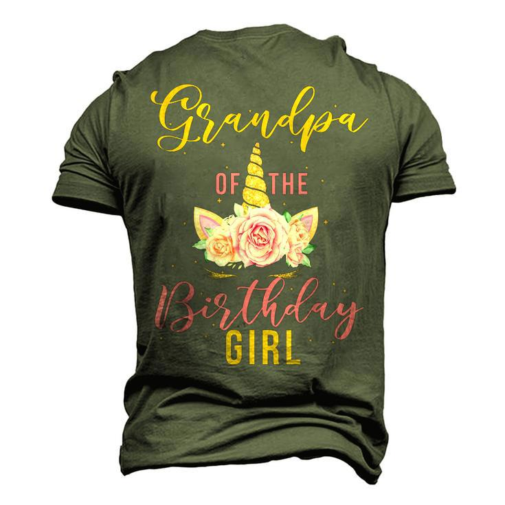 Grandpa Birthday Girl Grandfather Unicorn Birthday Men's 3D T-Shirt Back Print