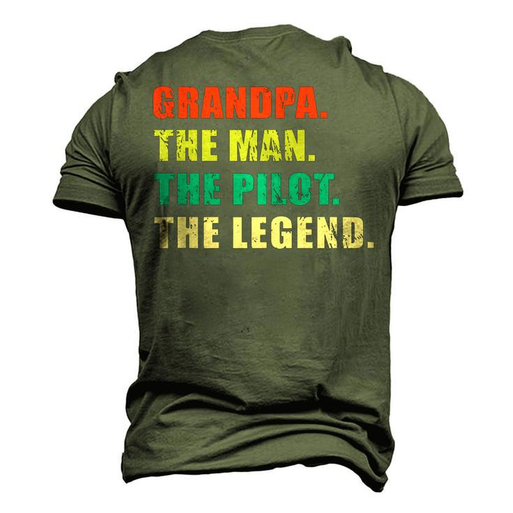 Grandpa The Man The Pilot The Legend Vintage Grandpa Men's 3D T-Shirt Back Print