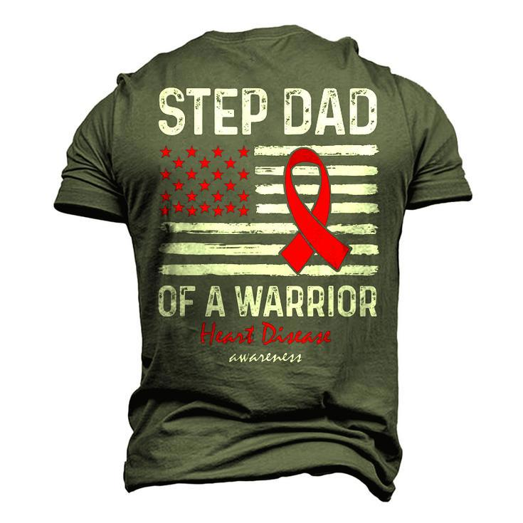Heart Disease Survivor Support Step Dad Of A Warrior Men's 3D T-Shirt Back Print