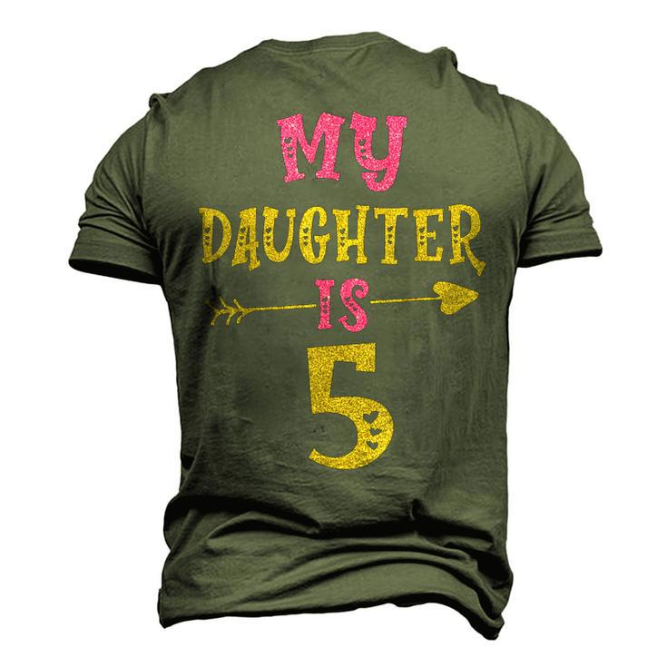 Hearts 5Th Bday For Daughter From Mom Dad Men's 3D T-Shirt Back Print