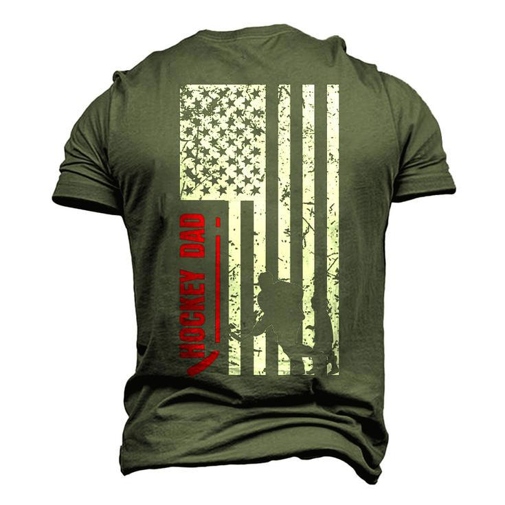Hockey Dad Hockey American Flag Men's 3D T-Shirt Back Print