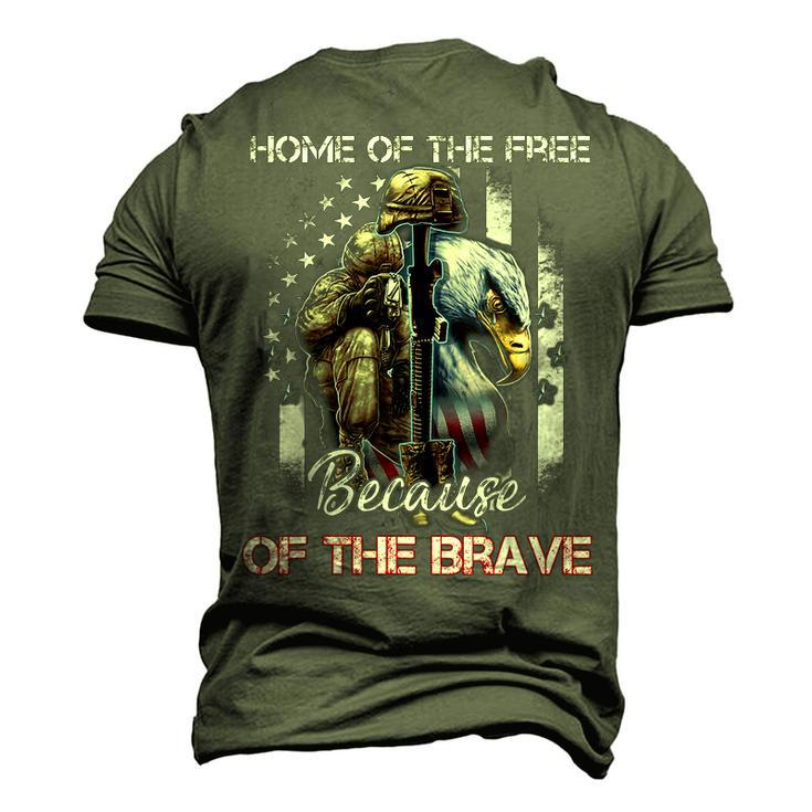 Home Of The Free Because Of The Brave Veterans Men's 3D T-Shirt Back Print