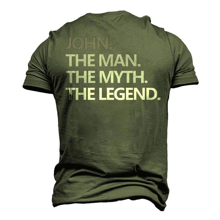 John The Man Myth Legend Fathers Day Dad Men's 3D T-shirt Back Print