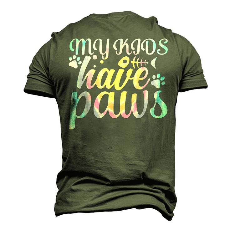 My Kids Have Paws For Cats Mom And Cats Dad Tie Dye Men's 3D T-Shirt Back Print