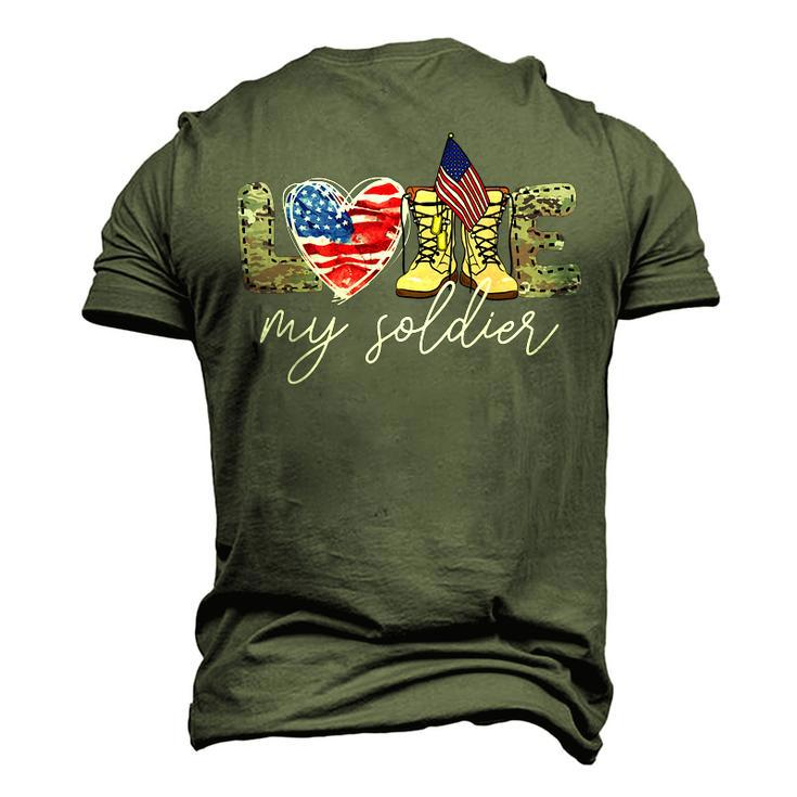 I Love My Soldier MilitaryArmy Mom Army Wife Men's 3D T-Shirt Back Print