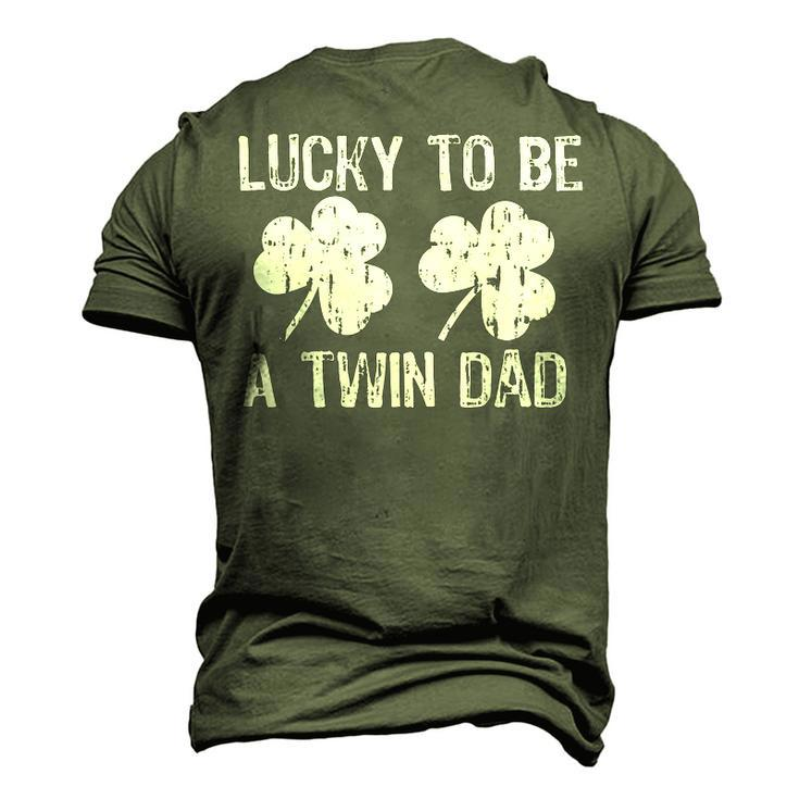 Lucky To Be A Twin Dad St Patricks Day Men's 3D T-Shirt Back Print