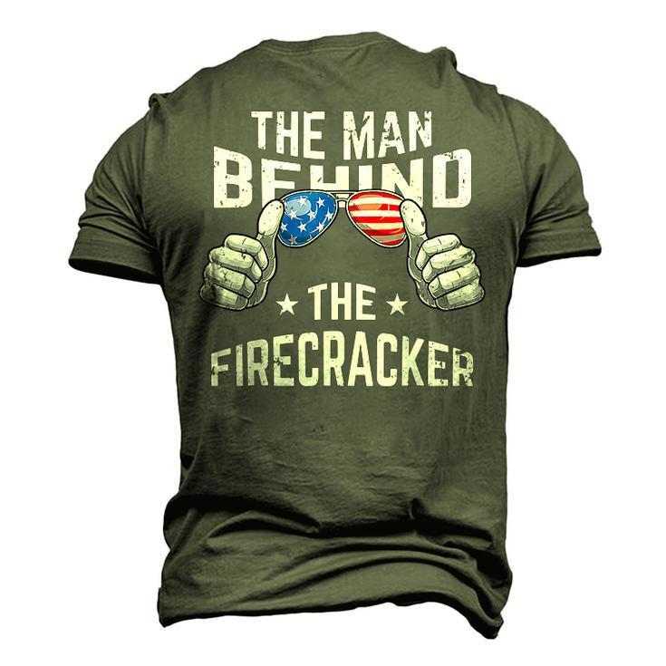 The Man Behind The Firecracker 4Th Of July Pregnancy New Dad Men's 3D T-Shirt Back Print