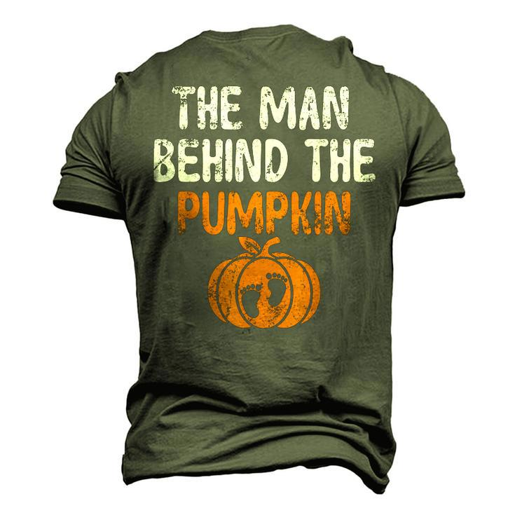 The Man Behind The Pumpkin Pregnancy Halloween New Dad Men's 3D T-Shirt Back Print