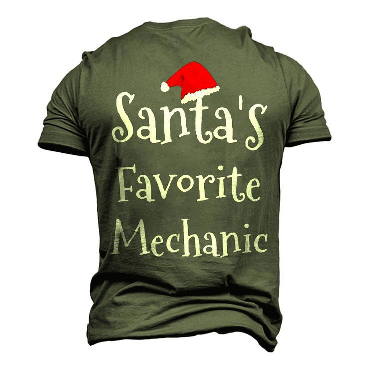 Mechanic Santas Favorite Job Christmas Santa Claus Hat Men's 3D T-Shirt Back Print