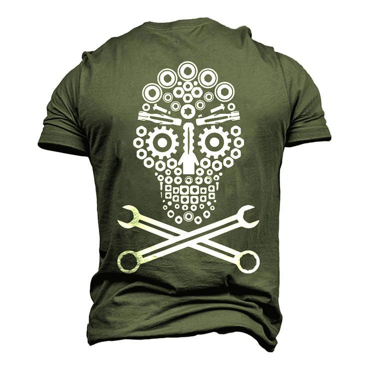 Mechanical Engineer Skull Mechanic Lazy Costume Men's 3D T-Shirt Back Print